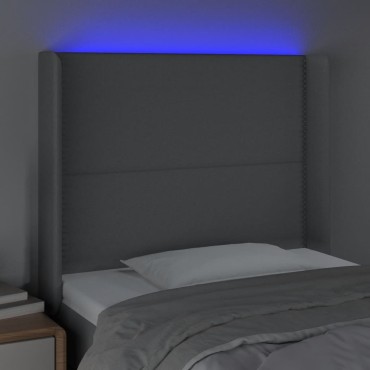 vidaXL Κεφαλάρι Κρεβατιού LED Ανοιχτό Γκρι 103x16x118/128cm 1 τεμ.