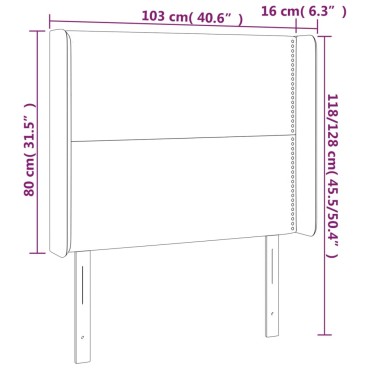 vidaXL Κεφαλάρι Κρεβατιού LED Ανοιχτό Γκρι 103x16x118/128cm 1 τεμ.