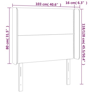 vidaXL Κεφαλάρι Κρεβατιού LED Σκούρο Καφέ 103x16x118/128cm Υφασμάτινο 1 τεμ.