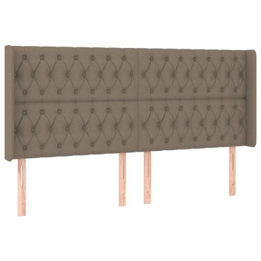 vidaXL Κεφαλάρι Κρεβατιού LED Taupe 183x16x118/128cm Υφασμάτινο 1 τεμ.