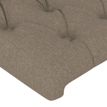 vidaXL Κεφαλάρι Κρεβατιού LED Taupe 183x16x118/128cm Υφασμάτινο 1 τεμ.