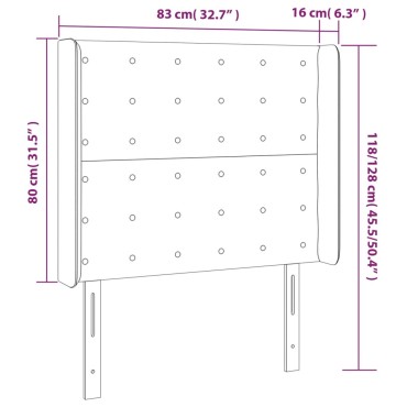 vidaXL Κεφαλάρι Κρεβατιού LED Μπλε 83x16x118/128cm Υφασμάτινο 1 τεμ.