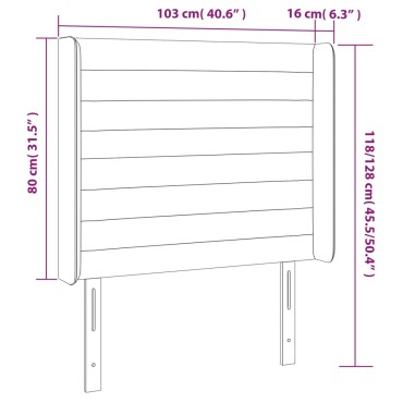 vidaXL Κεφαλάρι Κρεβατιού LED Μπλε 103x16x118/128cm Υφασμάτινο 1 τεμ.