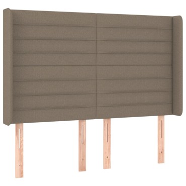 vidaXL Κεφαλάρι Κρεβατιού LED Taupe 147x16x118/128cm Υφασμάτινο 1 τεμ.
