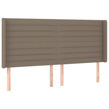 vidaXL Κεφαλάρι Κρεβατιού LED Taupe 203x16x118/128cm Υφασμάτινο 1 τεμ.