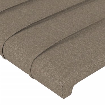 vidaXL Κεφαλάρι Κρεβατιού LED Taupe 203x16x118/128cm Υφασμάτινο 1 τεμ.