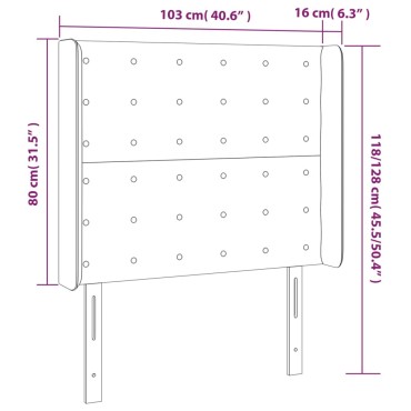 vidaXL Κεφαλάρι Κρεβατιού LED Ροζ 103x16x118/128cmΒελούδινο 1 τεμ.