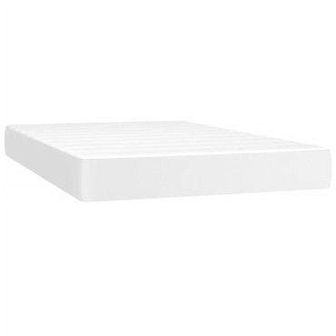 vidaXL Στρώμα με Pocket Springs Λευκό 120x200x20cm Συνθετικό Δέρμα 1 τεμ. - Μονό