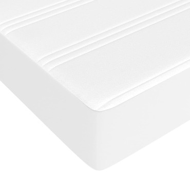 vidaXL Στρώμα με Pocket Springs Μεσαίας Σκληρότητας Λευκό 120x200x20cm Συνθετικό Δέρμα 1 τεμ. - Μονό