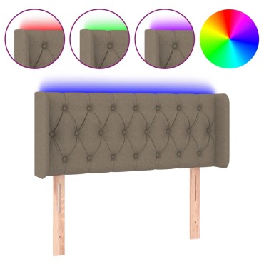 vidaXL Κεφαλάρι Κρεβατιού LED Taupe 103x16x78/88cm Υφασμάτινο 1 τεμ.