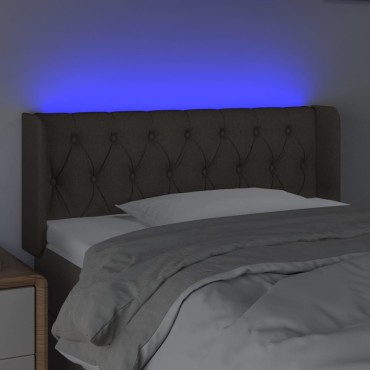 vidaXL Κεφαλάρι Κρεβατιού LED Taupe 103x16x78/88cm Υφασμάτινο 1 τεμ.