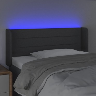 vidaXL Κεφαλάρι Κρεβατιού LED Σκούρο Γκρι 103x16x78/88cm Υφασμάτινο 1 τεμ.