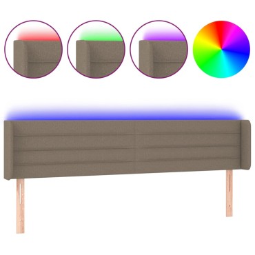 vidaXL Κεφαλάρι Κρεβατιού LED Taupe 163x16x78/88cm Υφασμάτινο 1 τεμ.