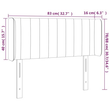 vidaXL Κεφαλάρι Κρεβατιού LED Σκούρο Πράσινο 83x16x78/88cm Βελούδινο 1 τεμ.