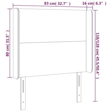 vidaXL Κεφαλάρι Κρεβατιού LED Σκούρο Μπλε 83x16x118/128cm Βελούδινο 1 τεμ.