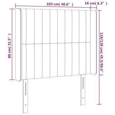 vidaXL Κεφαλάρι Κρεβατιού LED Ροζ 103x16x118/128cmΒελούδινο 1 τεμ.