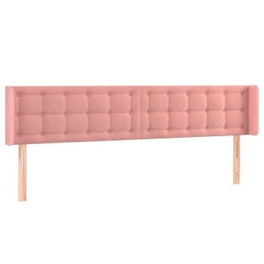 vidaXL Κεφαλάρι Κρεβατιού LED Ροζ 183x16x78/88cm Βελούδινο 1 τεμ.