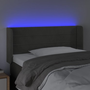 vidaXL Κεφαλάρι Κρεβατιού LED Σκούρο Γκρι 83x16x78/88cm Βελούδινο 1 τεμ.