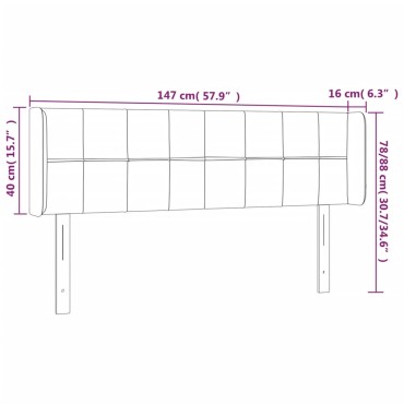 vidaXL Κεφαλάρι Κρεβατιού LED Σκούρο Πράσινο 147x16x78/88cm Βελούδινο 1 τεμ.