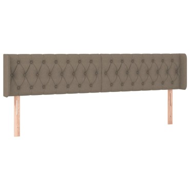 vidaXL Κεφαλάρι Κρεβατιού LED Taupe 183x16x78/88cm Υφασμάτινο 1 τεμ.