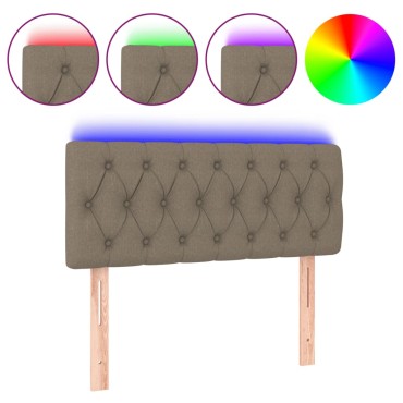 vidaXL Κεφαλάρι Κρεβατιού LED Taupe 100x7x78/88cm Υφασμάτινο 1 τεμ.