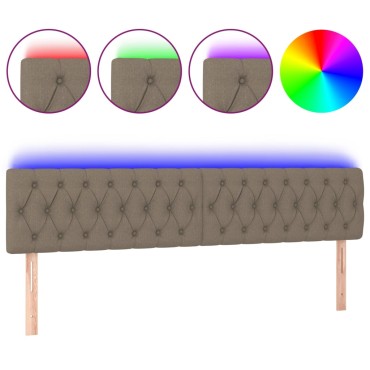 vidaXL Κεφαλάρι Κρεβατιού LED Taupe 200x7x78/88cm Υφασμάτινο 1 τεμ.