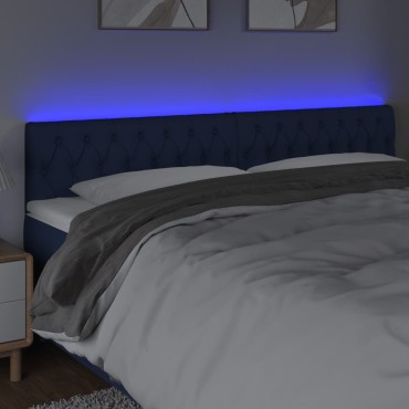 vidaXL Κεφαλάρι Κρεβατιού LED Μπλε 200x7x78/88cm Υφασμάτινο 1 τεμ.
