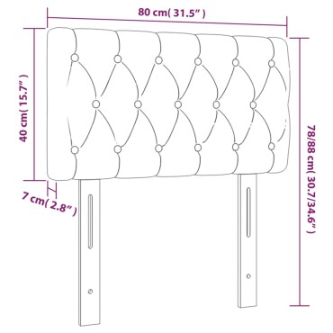 vidaXL Κεφαλάρι Κρεβατιού LED Σκούρο Πράσινο 80x7x78/88cm Βελούδινο 1 τεμ.