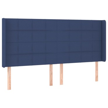 vidaXL Κεφαλάρι Κρεβατιού LED Μπλε 183x16x118/128cm Υφασμάτινο 1 τεμ.