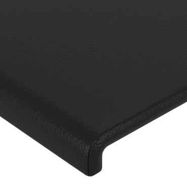 vidaXL Κεφαλάρι Κρεβατιού LED Μαύρο 90x5x78/88cm από Συνθετικό Δέρμα 1 τεμ.