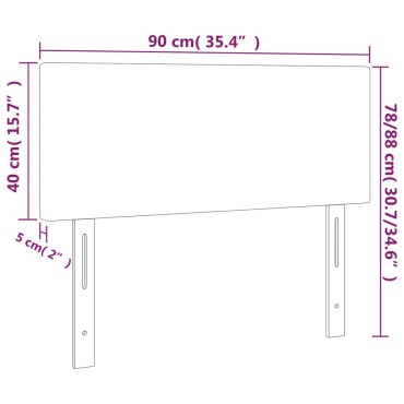 vidaXL Κεφαλάρι Κρεβατιού LED Μαύρο 90x5x78/88cm από Συνθετικό Δέρμα 1 τεμ.