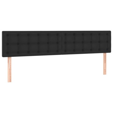 vidaXL Κεφαλάρι Κρεβατιού LED Μαύρο 200x5x78/88cm Συνθετ. Δέρμα 1 τεμ.