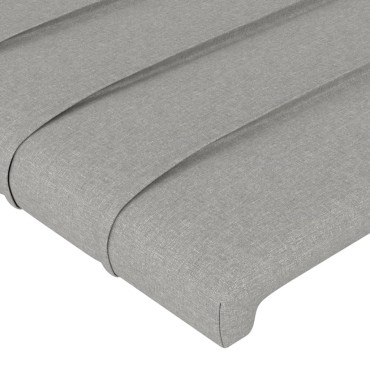 vidaXL Κεφαλάρι Κρεβατιού LED Ανοιχτό Γκρι 80x5x118/128cm Υφασμάτινο 1 τεμ.