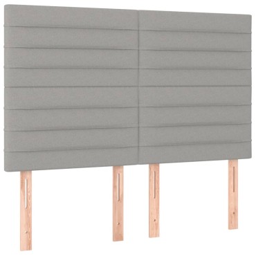 vidaXL Κεφαλάρι Κρεβατιού LED Ανοιχτό Γκρι 144x5x118/128cm 1 τεμ.