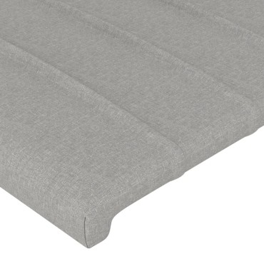 vidaXL Κεφαλάρι Κρεβατιού LED Ανοιχτό Γκρι 144x5x118/128cm 1 τεμ.