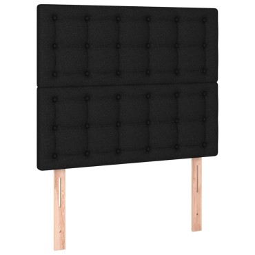 vidaXL Κεφαλάρι Κρεβατιού LED Μαύρο 80x5x118/128cm Υφασμάτινο 1 τεμ.