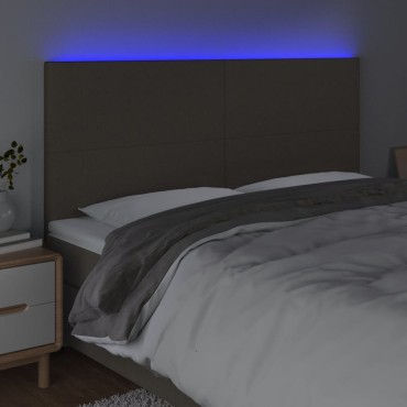 vidaXL Κεφαλάρι Κρεβατιού LED Taupe 160x5x118/128cm Υφασμάτινο 1 τεμ.