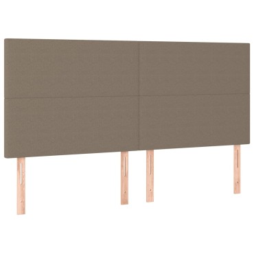 vidaXL Κεφαλάρι Κρεβατιού LED Taupe 160x5x118/128cm Υφασμάτινο 1 τεμ.