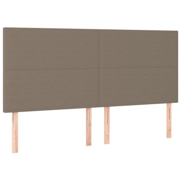 vidaXL Κεφαλάρι Κρεβατιού LED Taupe 200x5x118/128cm Υφασμάτινο 1 τεμ.