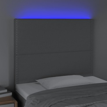 vidaXL Κεφαλάρι Κρεβατιού LED Ανοιχτό Γκρι 100x5x118/128cm Υφασμάτινο 1 τεμ.
