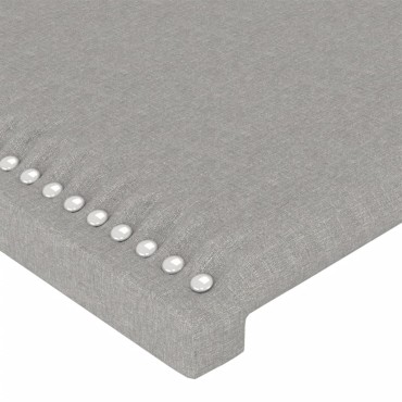 vidaXL Κεφαλάρι Κρεβατιού LED Ανοιχτό Γκρι 100x5x118/128cm Υφασμάτινο 1 τεμ.