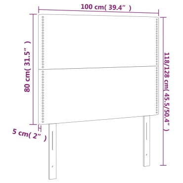 vidaXL Κεφαλάρι Κρεβατιού LED Ανοιχτό Γκρι 100x5x118/128cm Υφασμάτινο 1 τεμ.