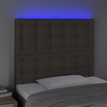 vidaXL Κεφαλάρι Κρεβατιού LED Taupe 90x5x118/128cm Υφασμάτινο 1 τεμ.