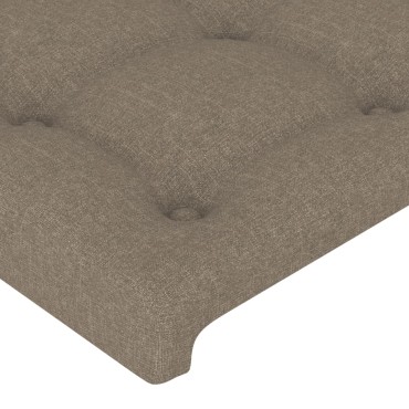 vidaXL Κεφαλάρι Κρεβατιού LED Taupe 90x5x118/128cm Υφασμάτινο 1 τεμ.