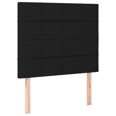 vidaXL Κεφαλάρι Κρεβατιού LED Μαύρο 90x5x118/128cm Υφασμάτινο 1 τεμ.