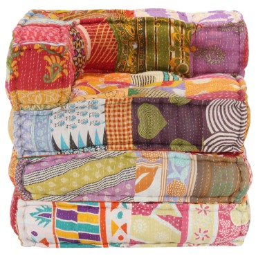vidaXL Κάθισμα - Πουφ Αρθρωτό Patchwork Υφασμάτινο 70x70x69cm