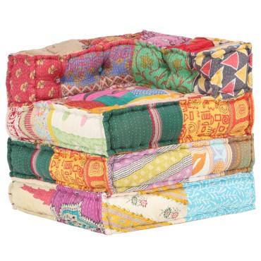 vidaXL Κάθισμα - Πουφ Αρθρωτό Patchwork Υφασμάτινο 70x70x69cm