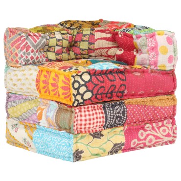 vidaXL Κάθισμα - Πουφ Αρθρωτό Patchwork Υφασμάτινο 70x70x69cm