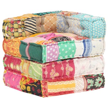 vidaXL Κάθισμα - Πουφ Αρθρωτό Patchwork Υφασμάτινο 70x70x69cm