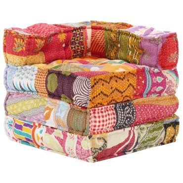 vidaXL Κάθισμα - Πουφ Αρθρωτό Patchwork Υφασμάτινο 70x70x69cm